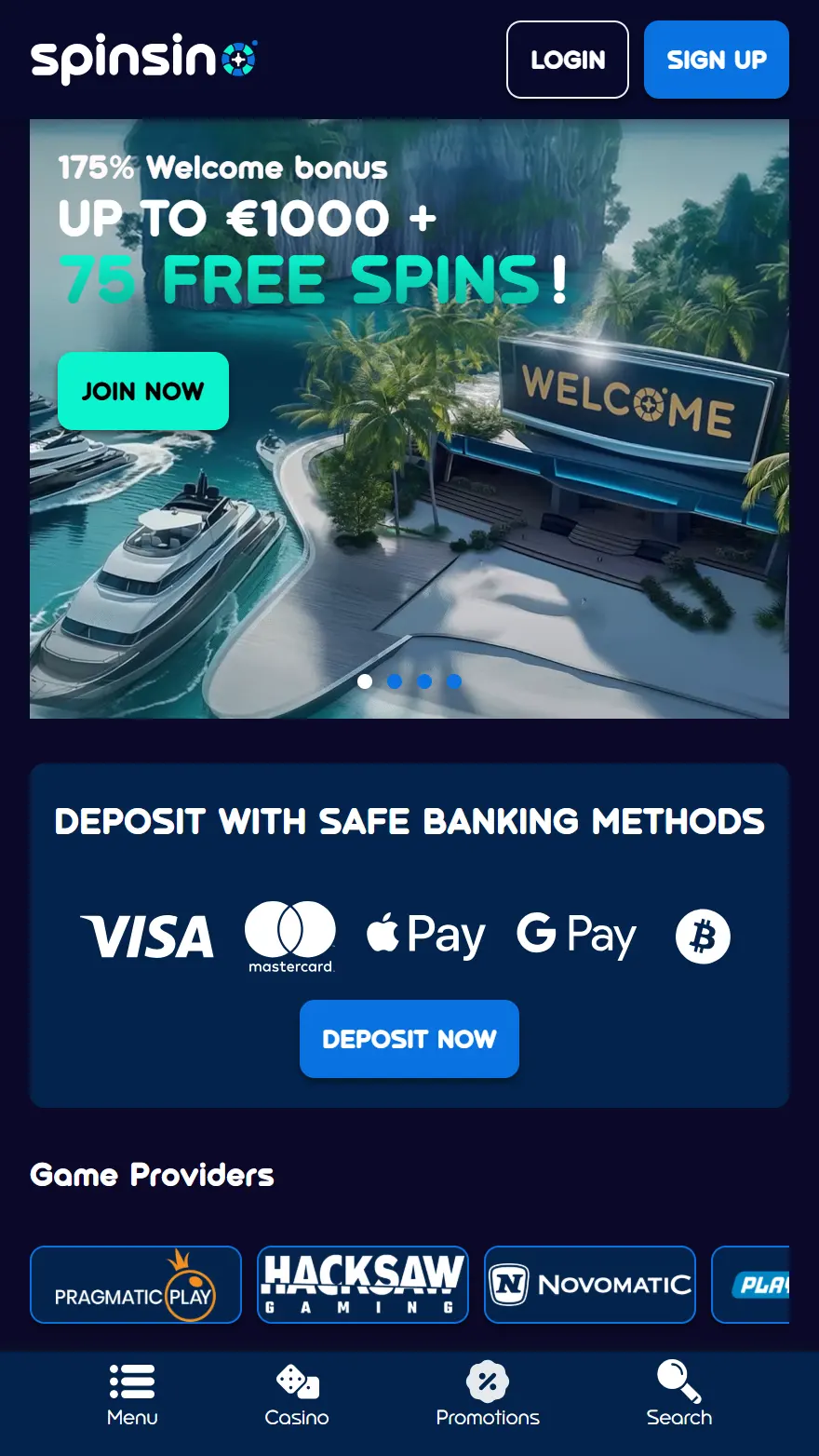 Spinsino казино главная страница