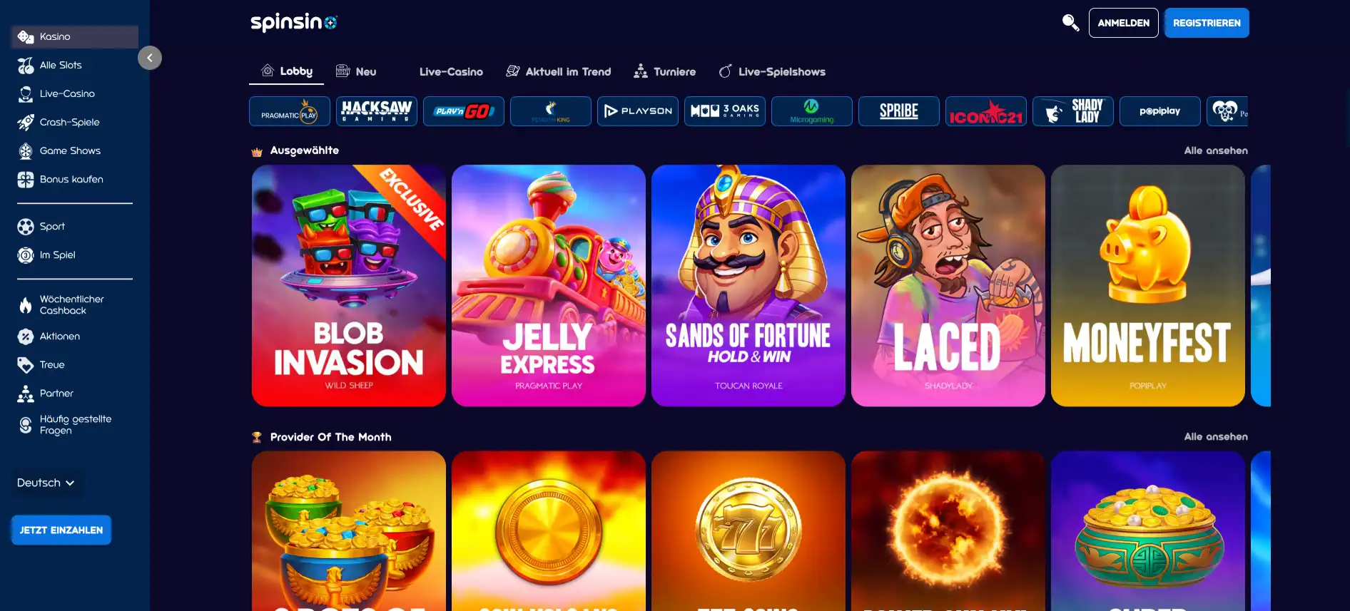 Spinsino Casino Spiele