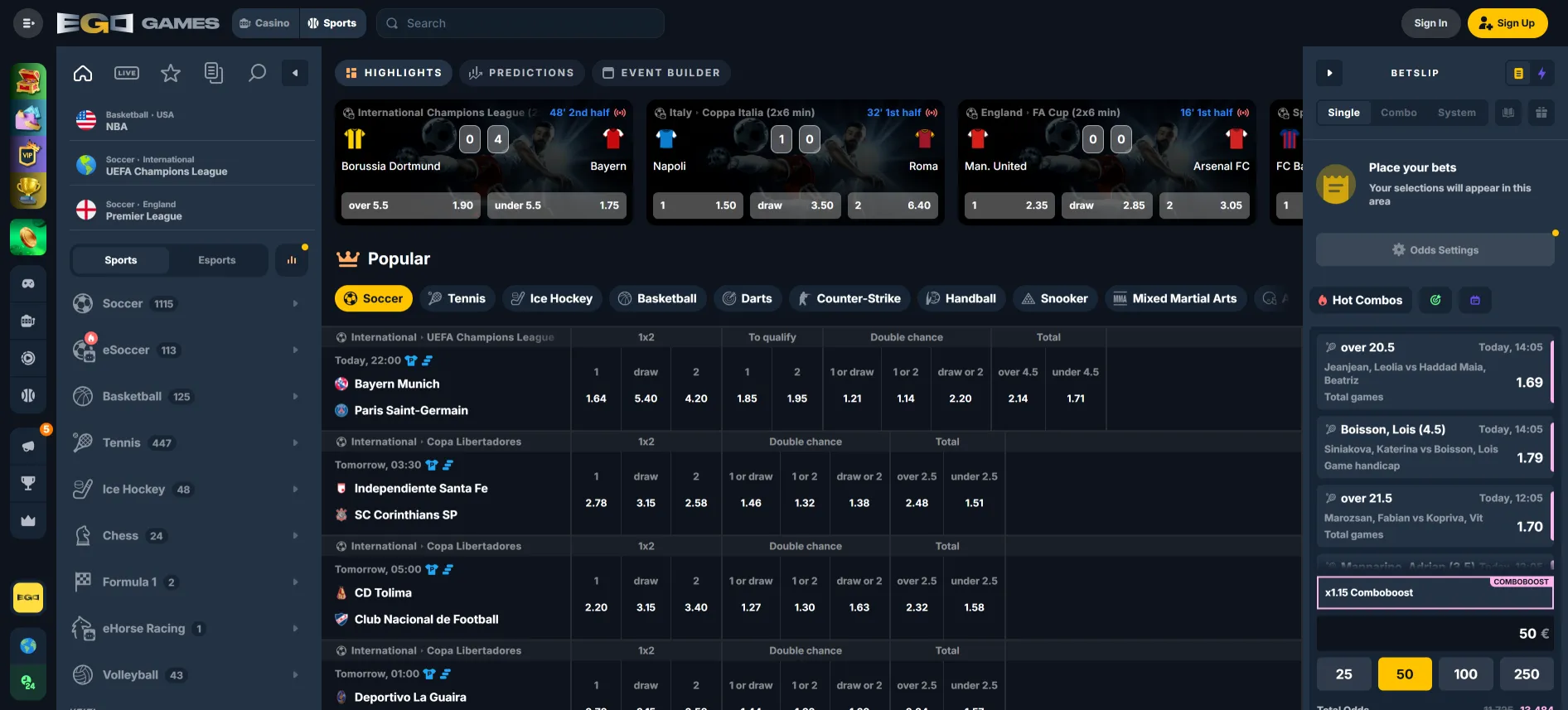 EgoGames sportspel