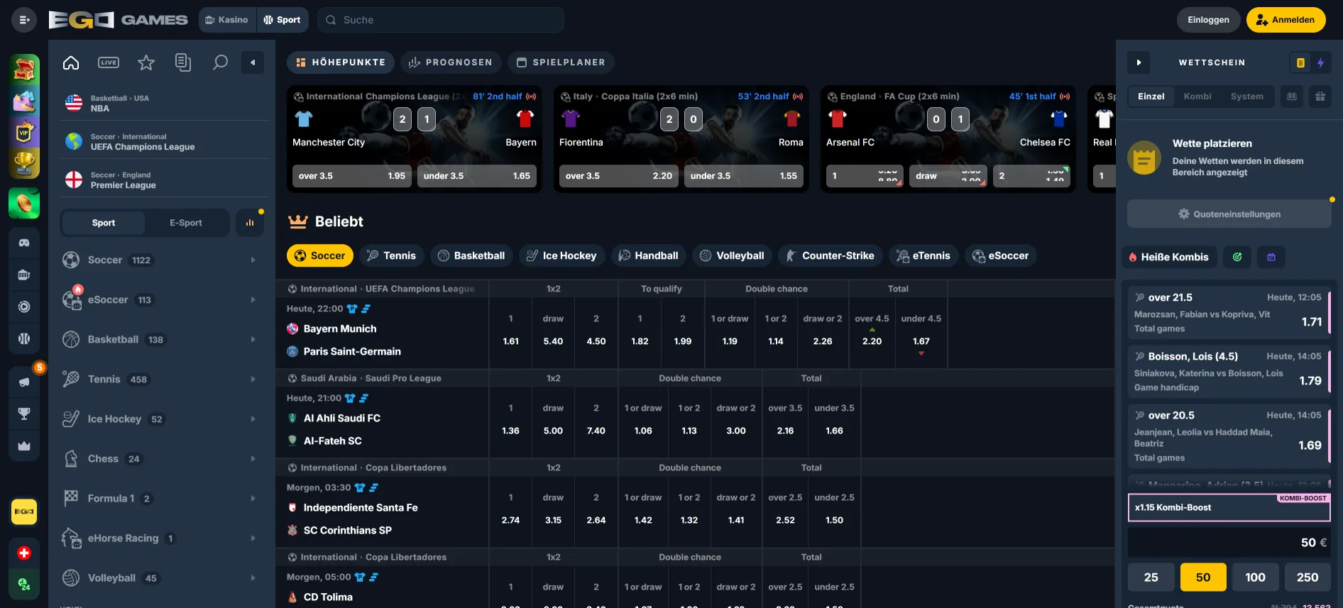 EgoGames Sportwetten