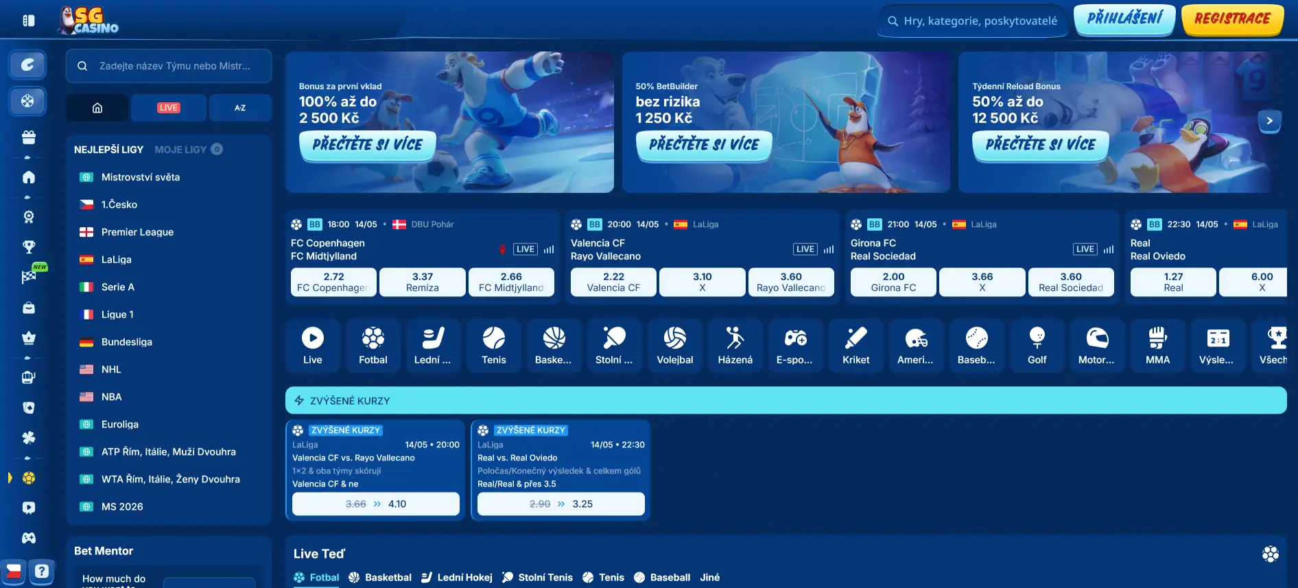 Sportovní sázení SGCasino