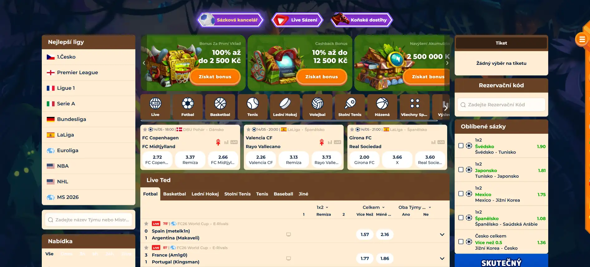 Sportovní sázení Wazamba