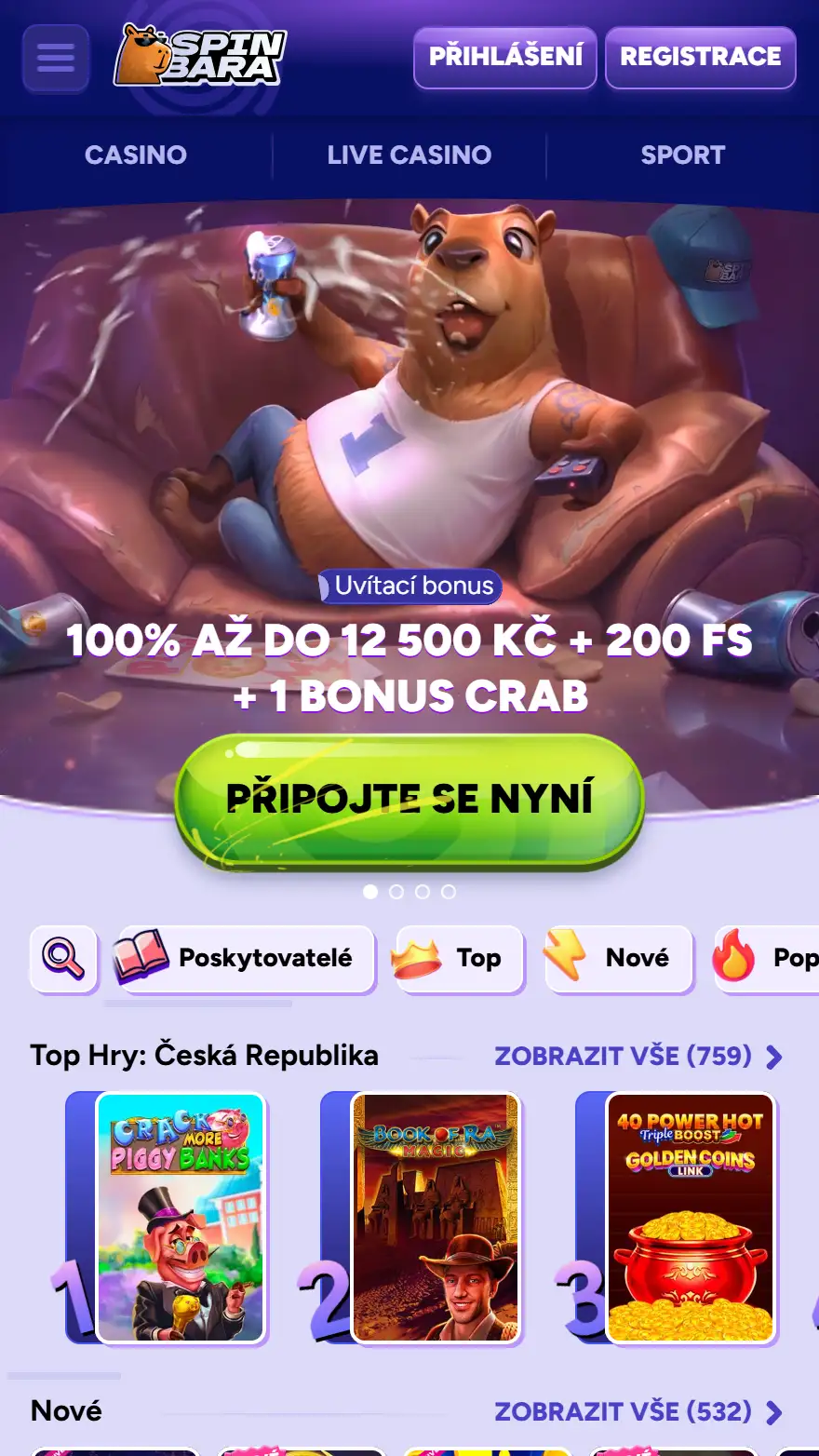Domovská stránka kasina Spinbara