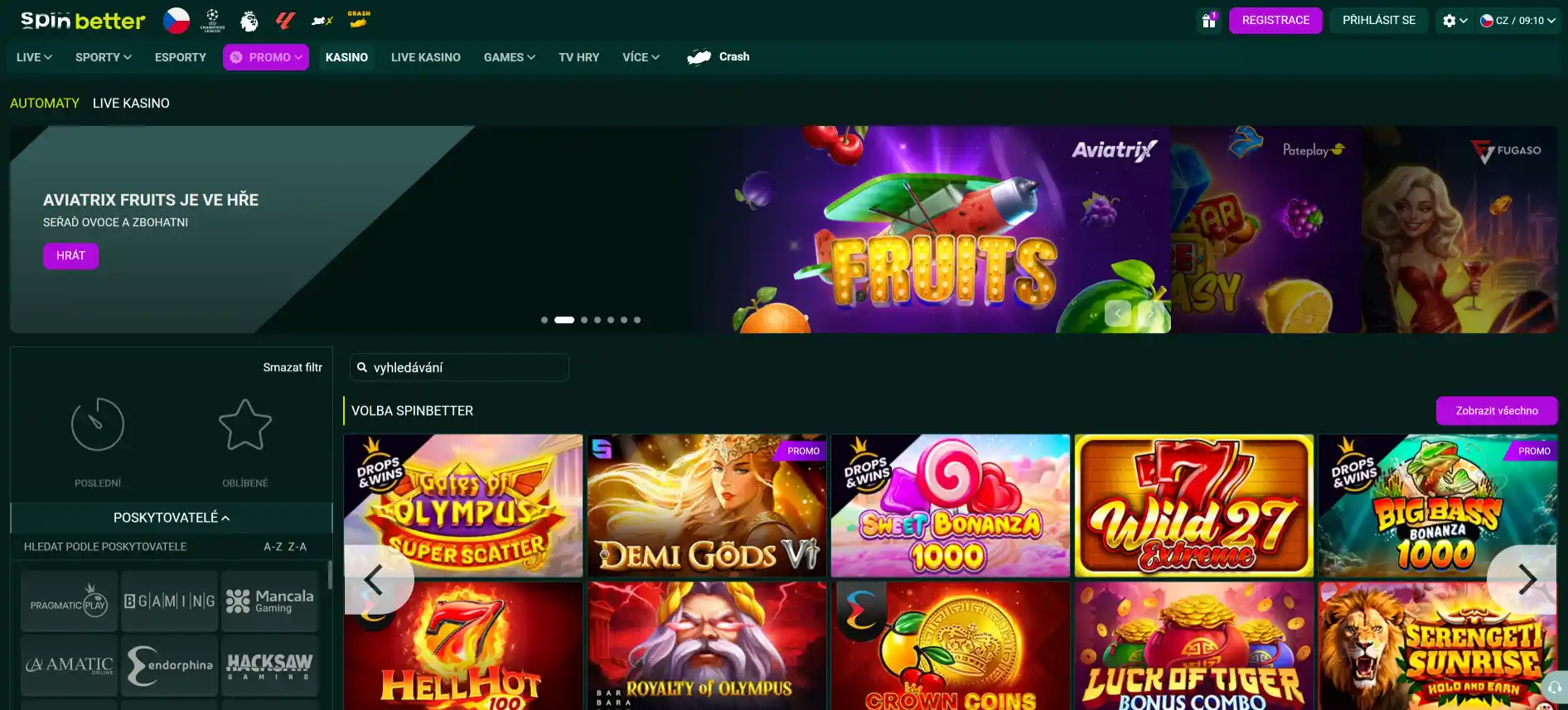 Hry Spinbetter Casino