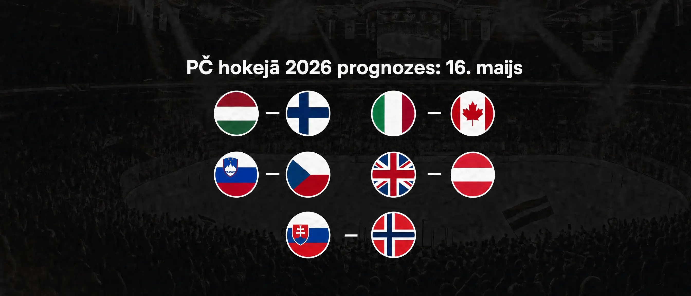 PČ hokejā, 16. maija spēļu prognozes