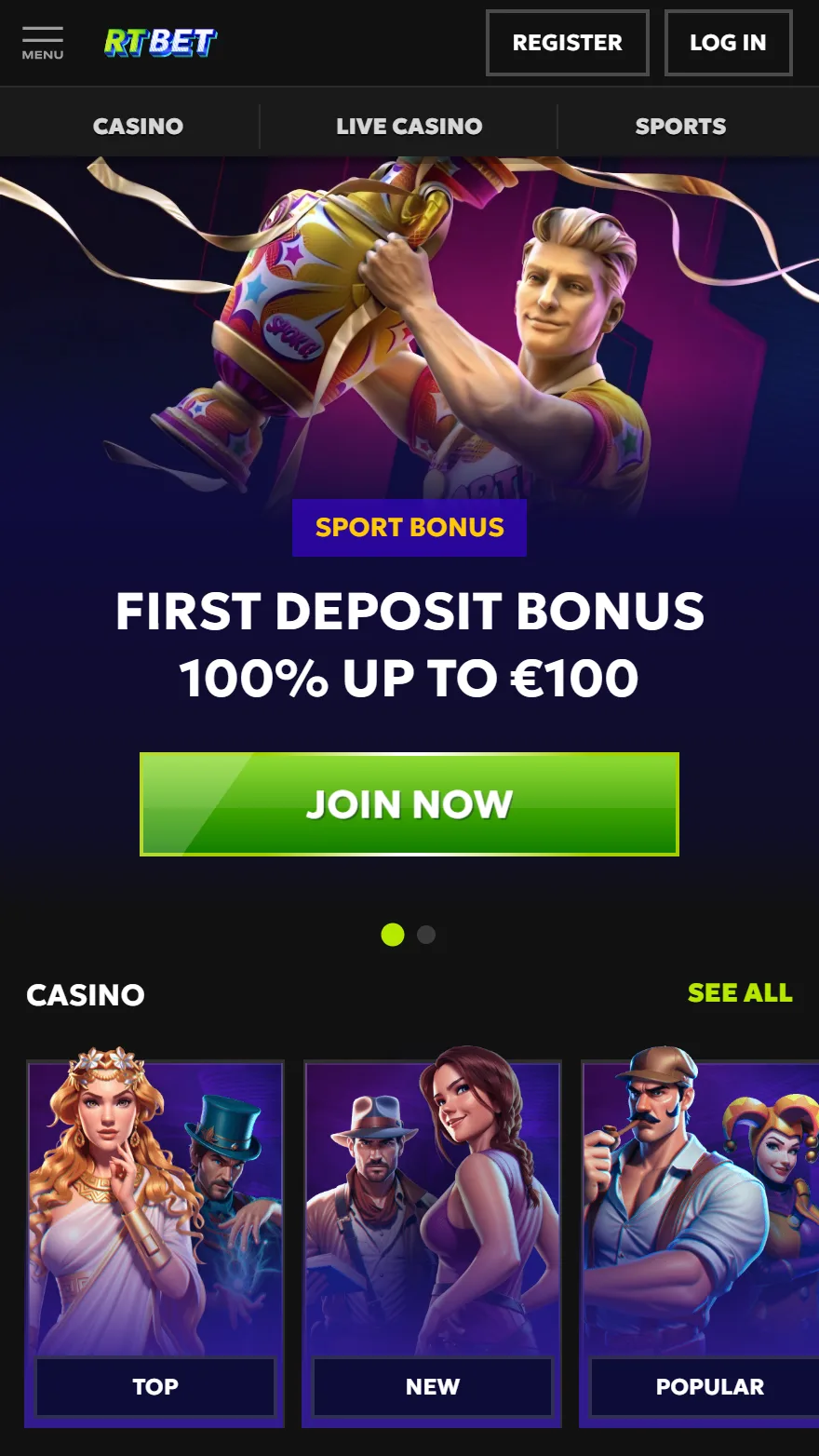 RTBet totalizatora mājaslapa