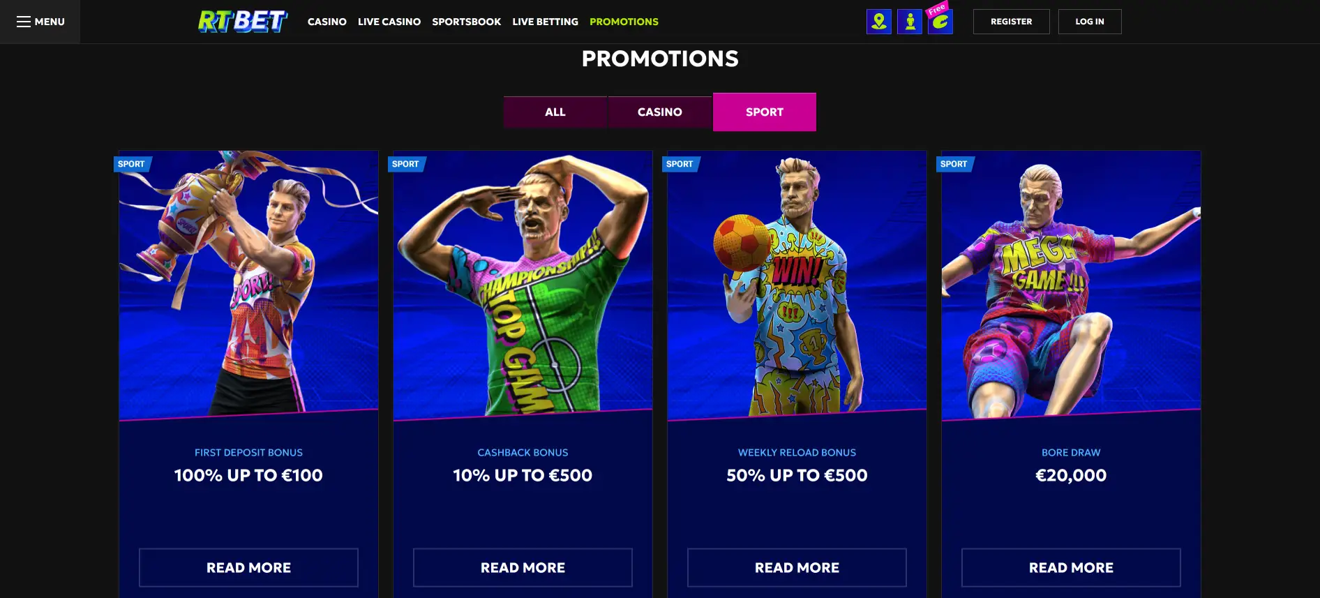 RTBet bonusi