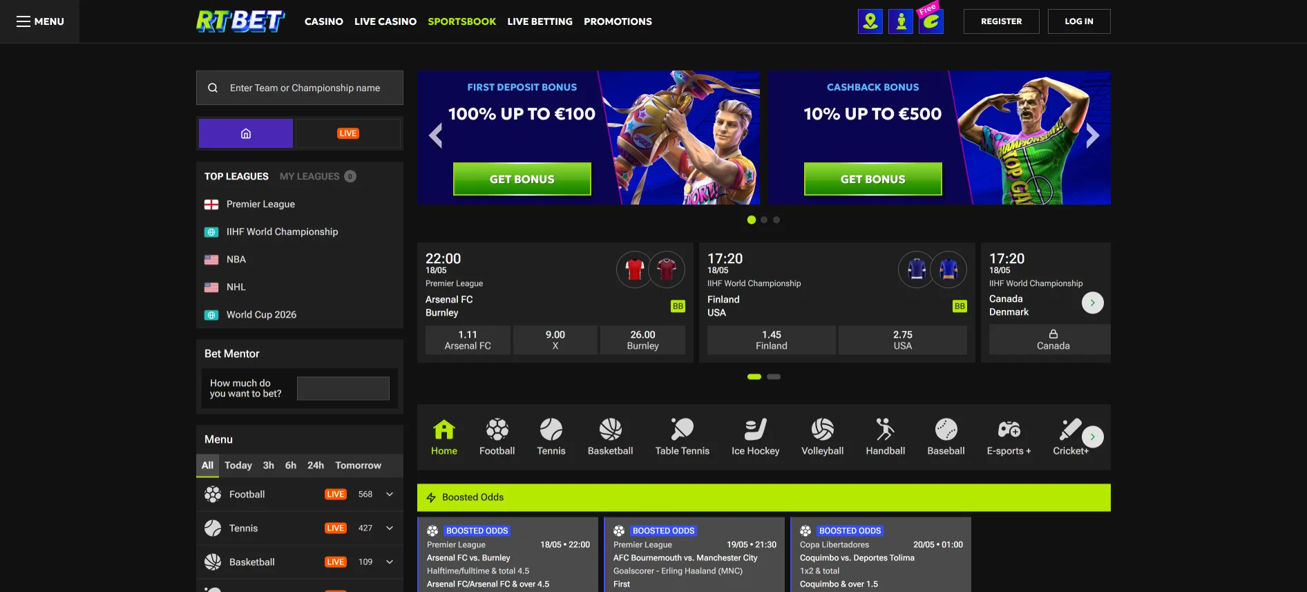 RTBet ставки на спорт