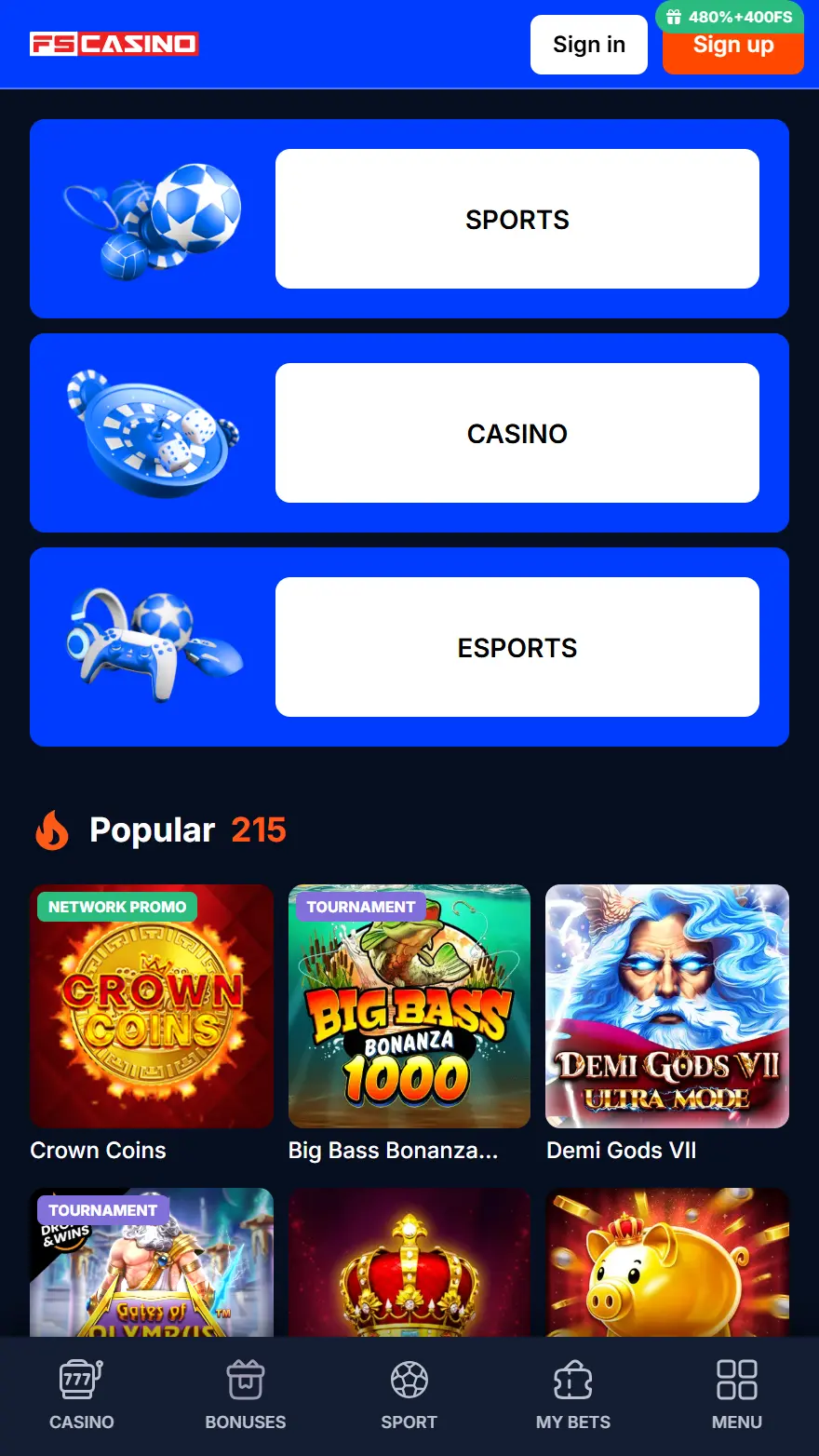 FS Casino mājaslapa