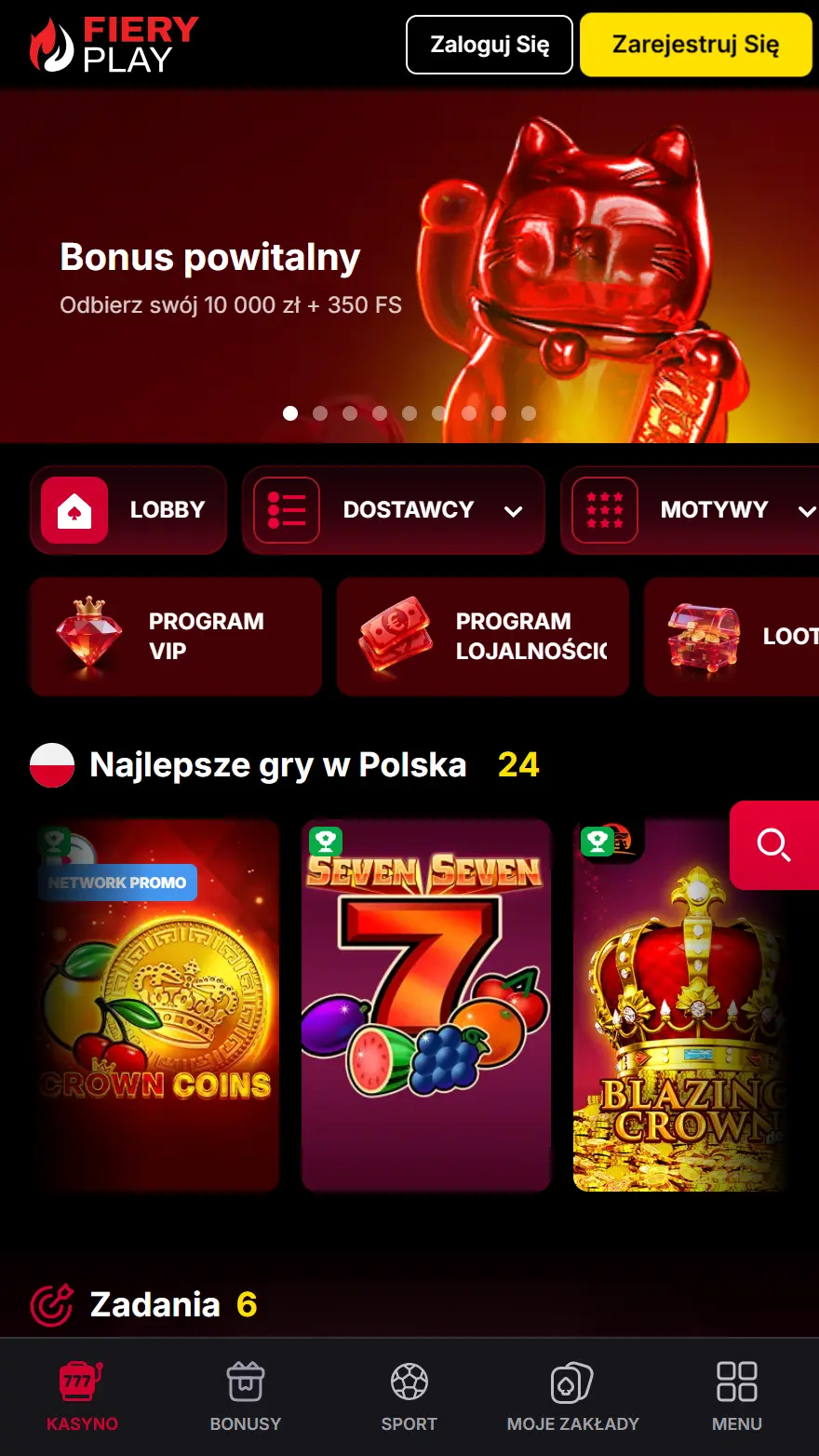 Strona główna kasyna Fiery Play