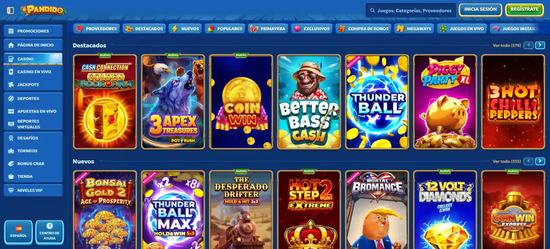 Juegos de Casino Pandido