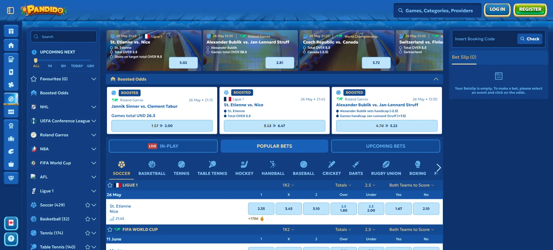 Pandido sports betting