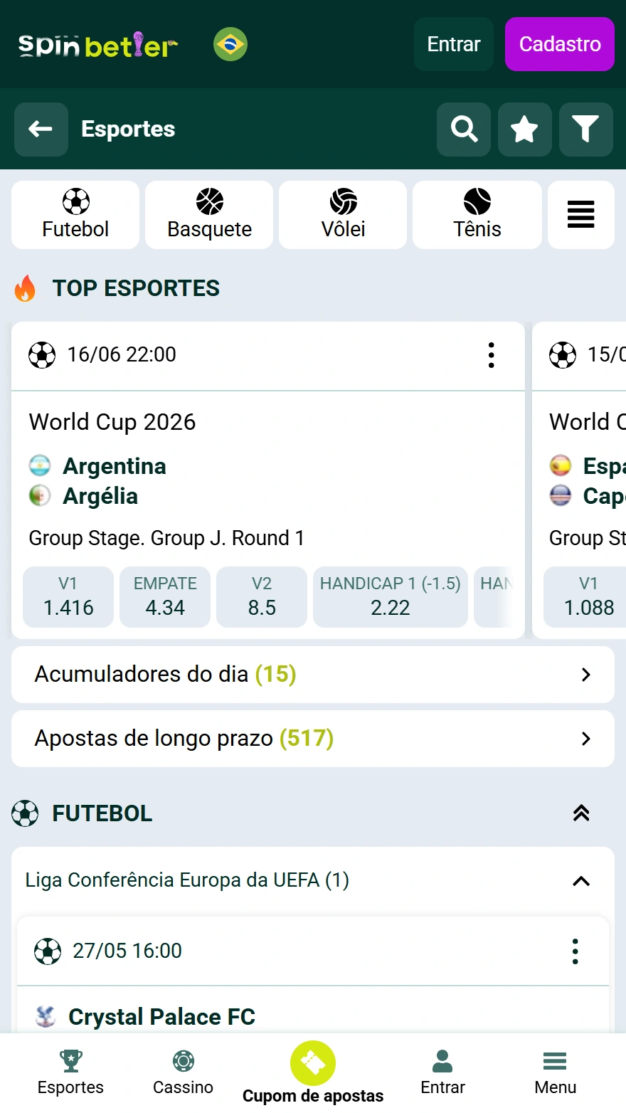 Página de apostas esportivas Spinbetter