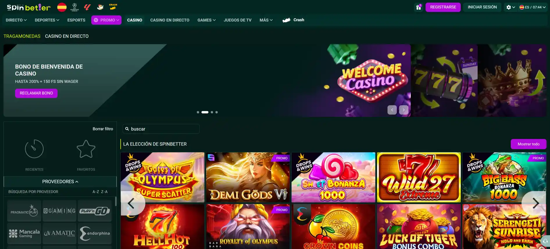 Juegos de casino Spinbetter