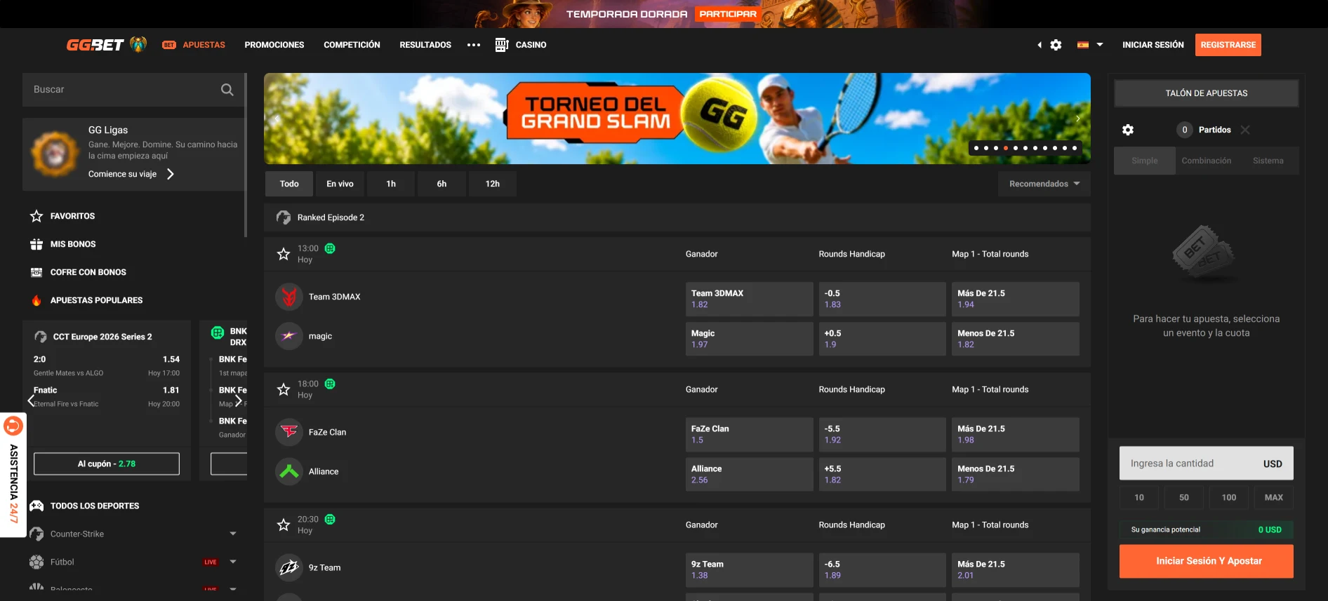 Apuestas deportivas GGBet