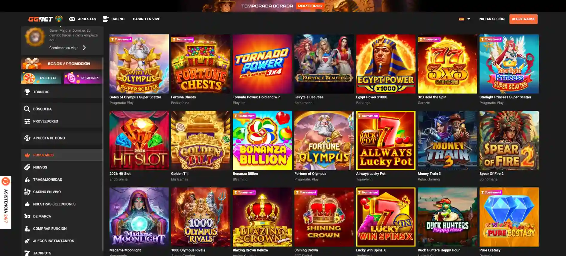 Juegos de casino GGBet