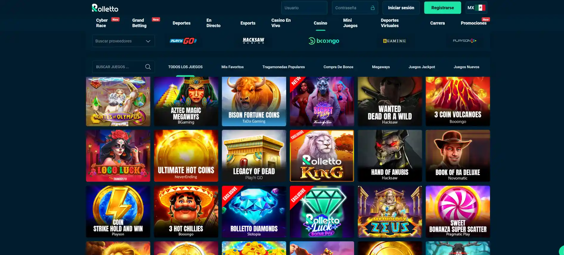 Juegos de Rolletto Casino