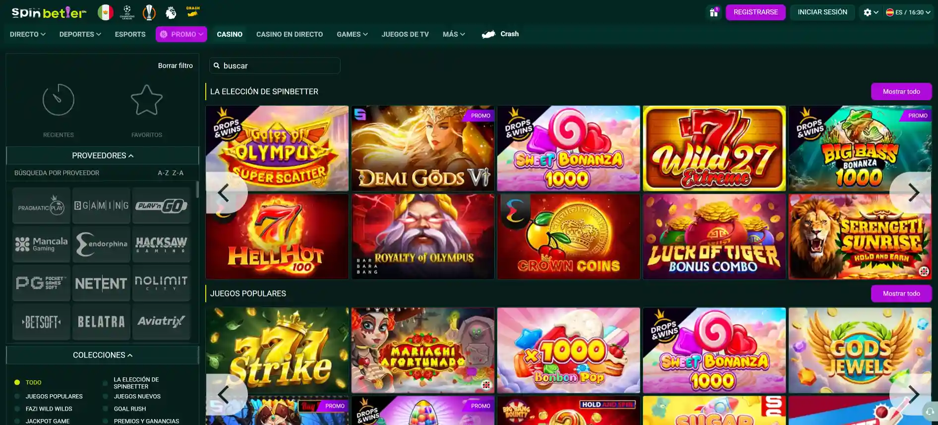 Juegos de casino SpinBetter