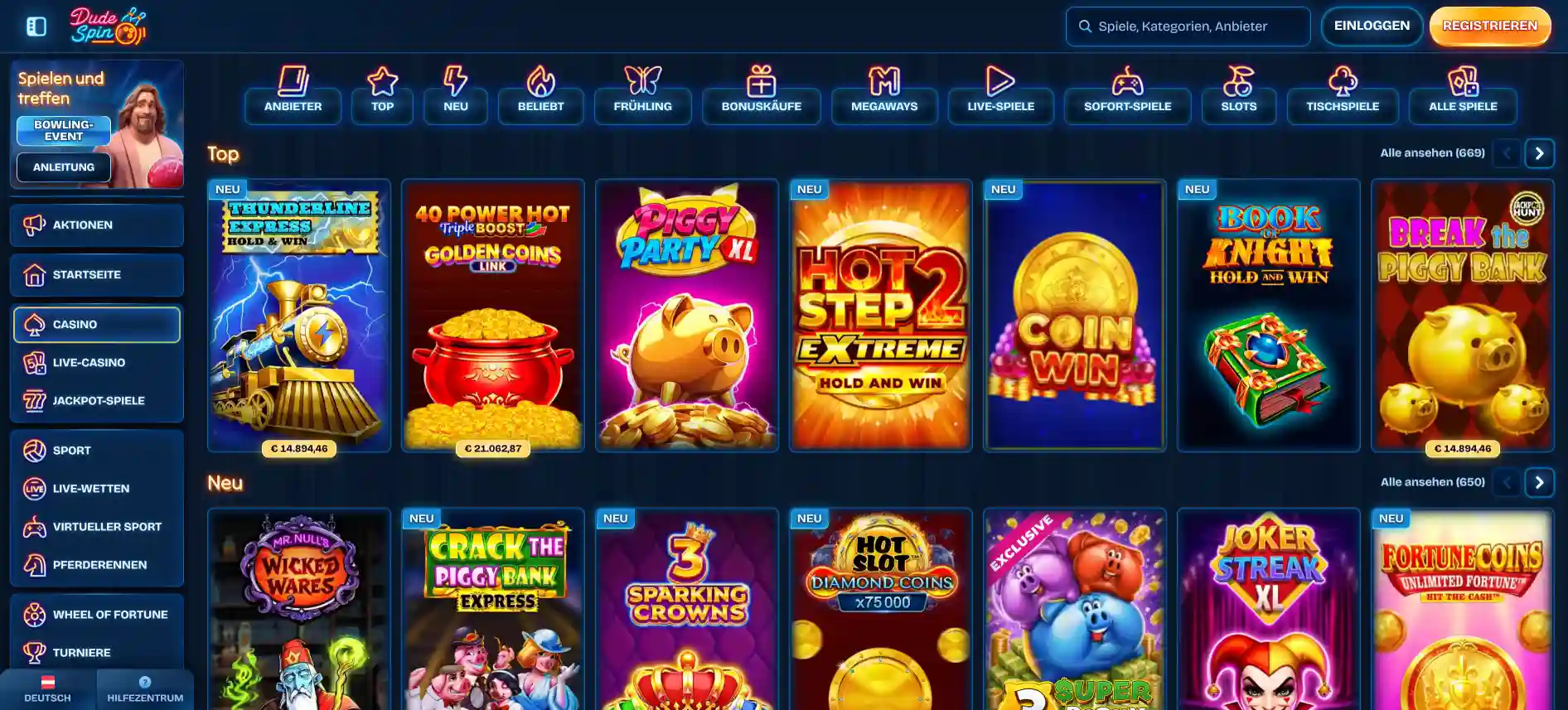 Dudespin Casino-Spiele