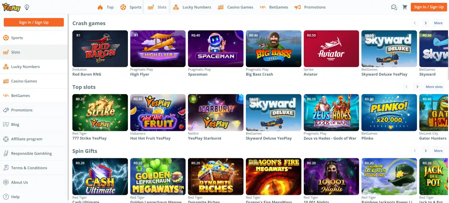 YesPlay bet slots
