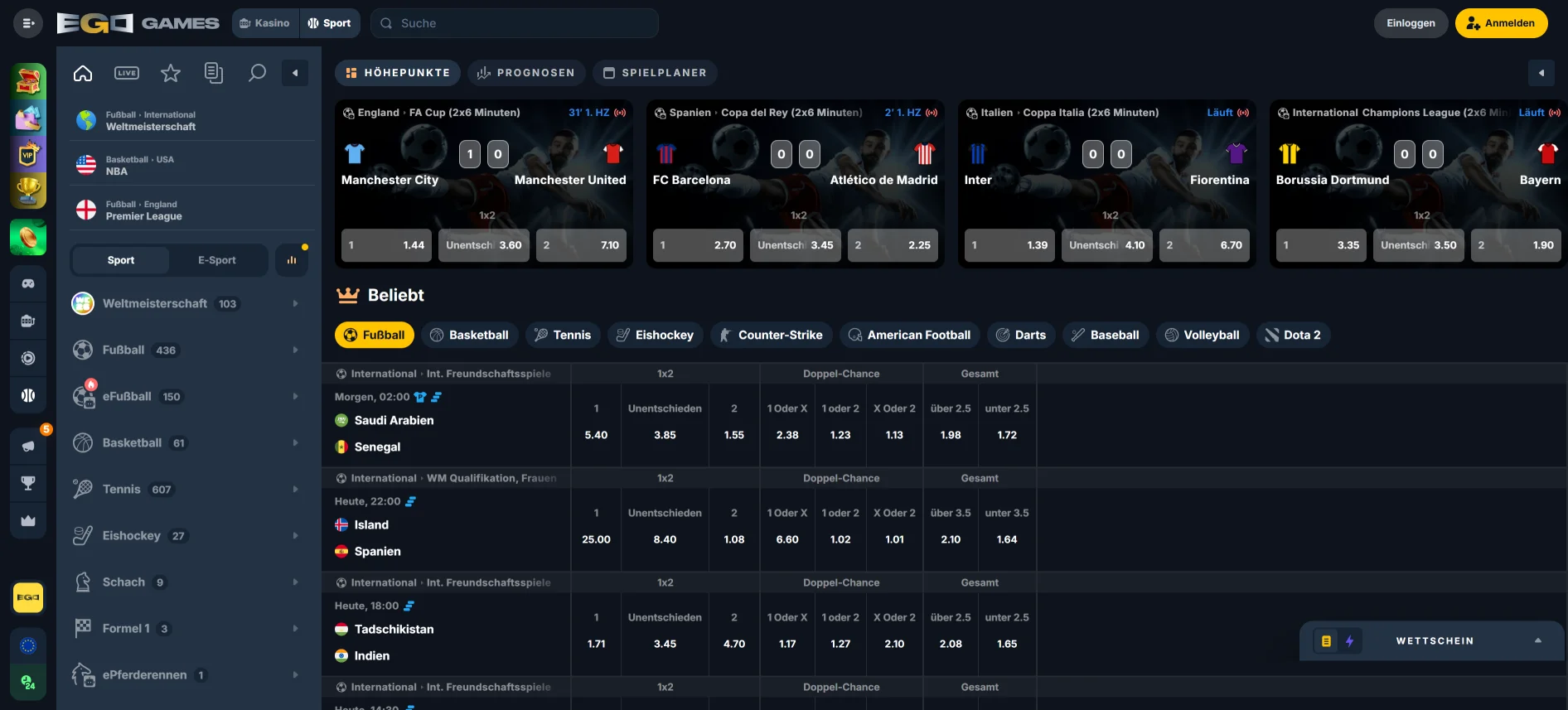 EgoGames Sportwetten