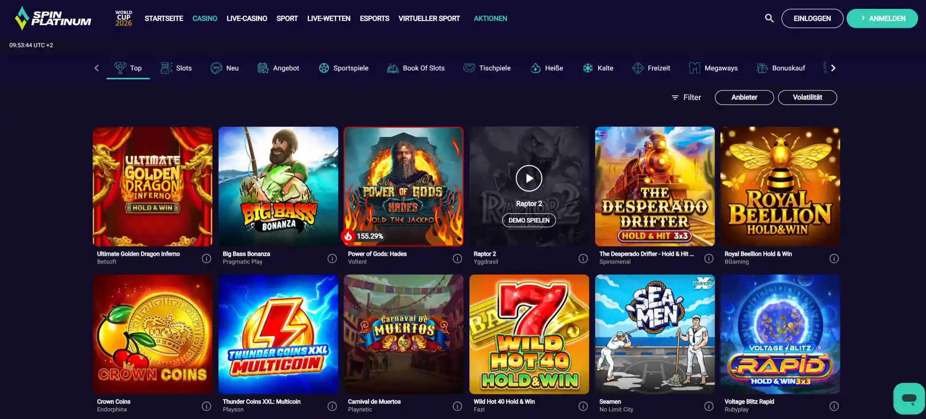 Spinplatinum Casino-Spiele
