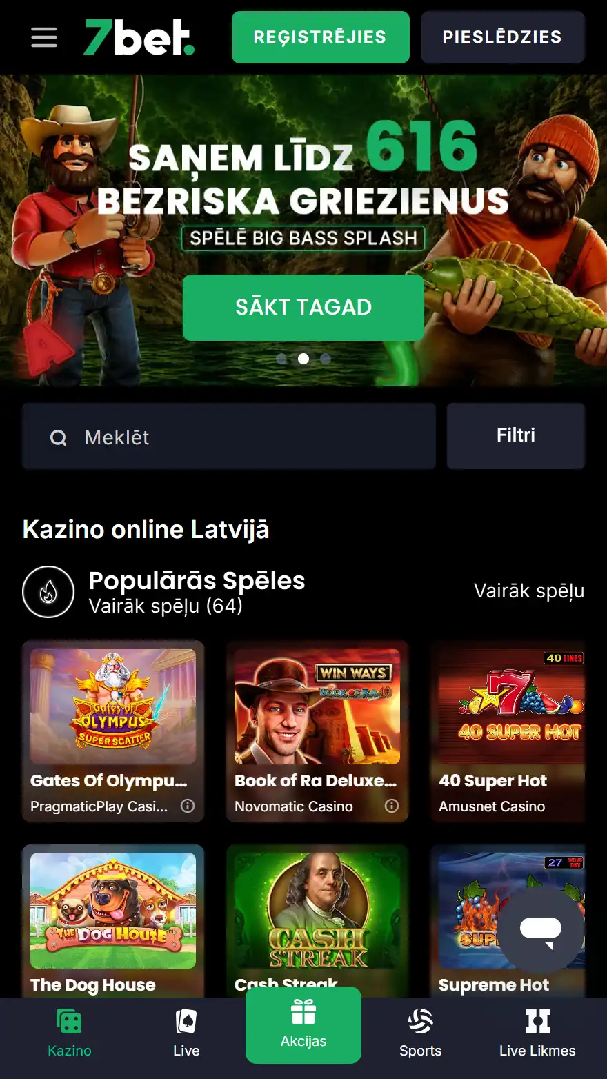 7bet kazino mājaslapa