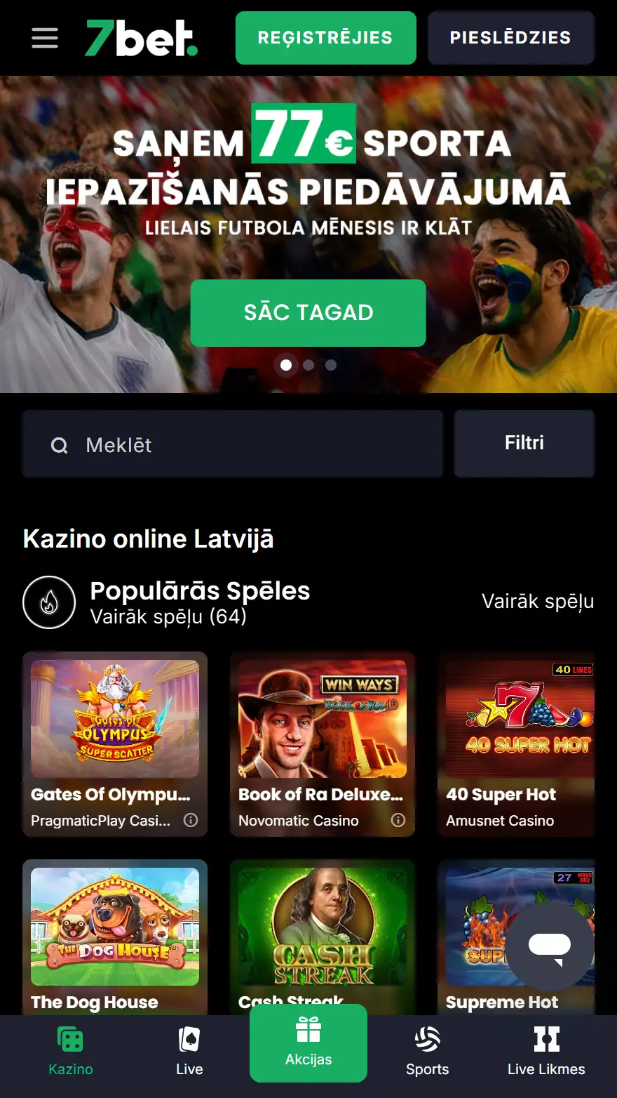 7bet totalizatora mājaslapa