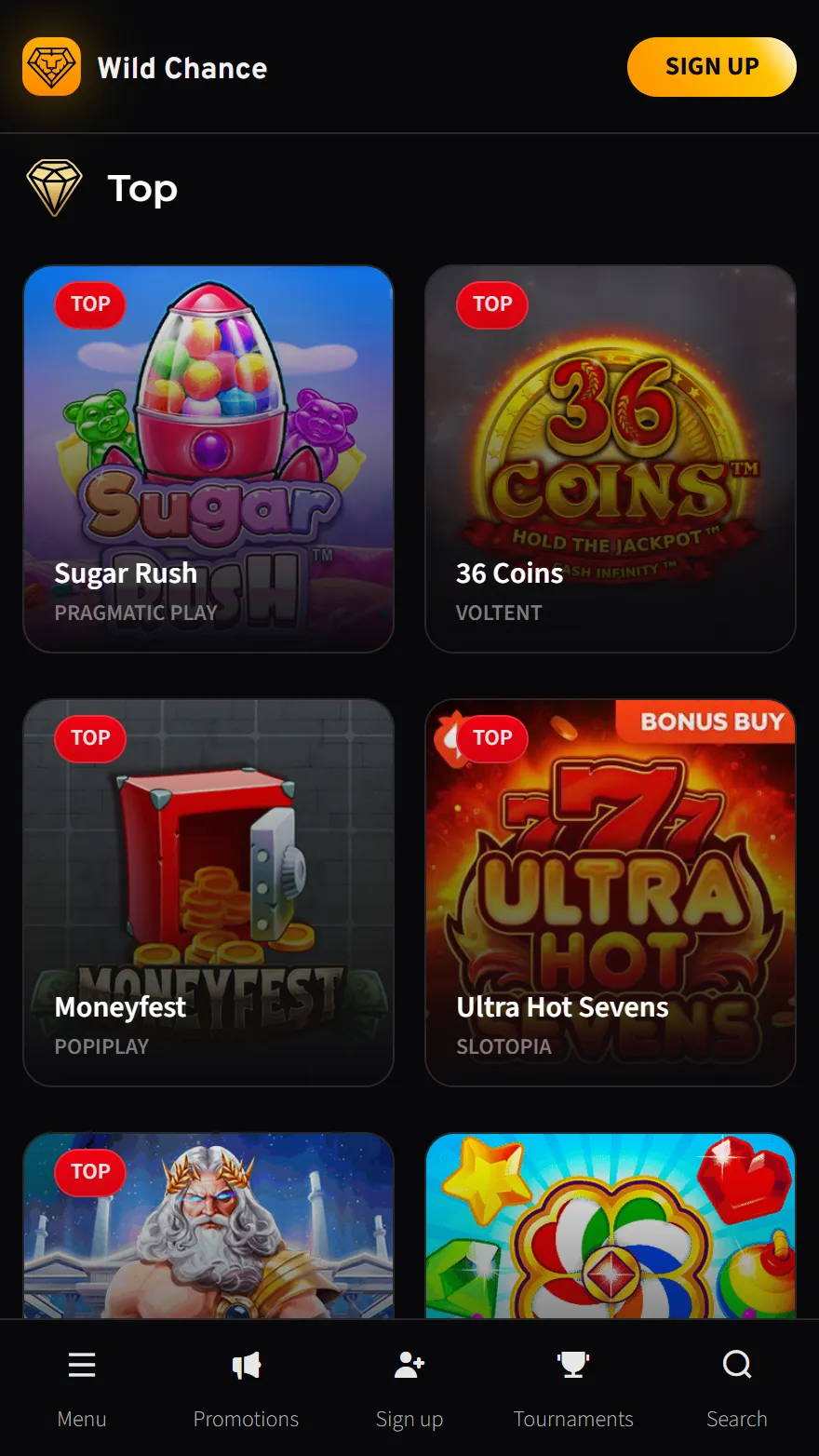 WildChance страница игр