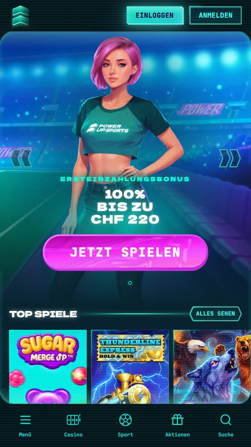 PowerUp Buchmacher-Startseite