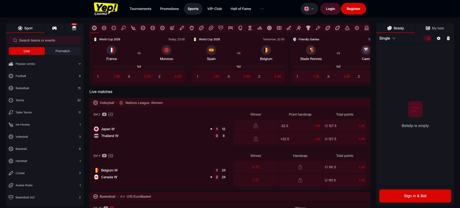 Yep Casino sportsko klađenje