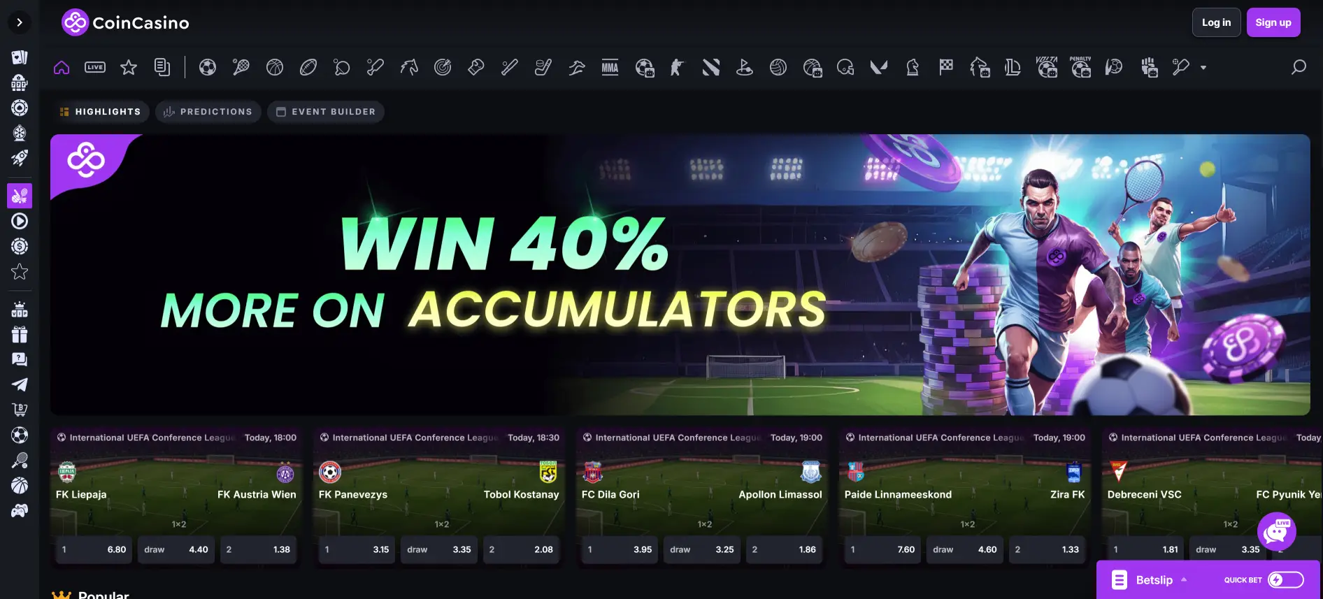 CoinCasino sports