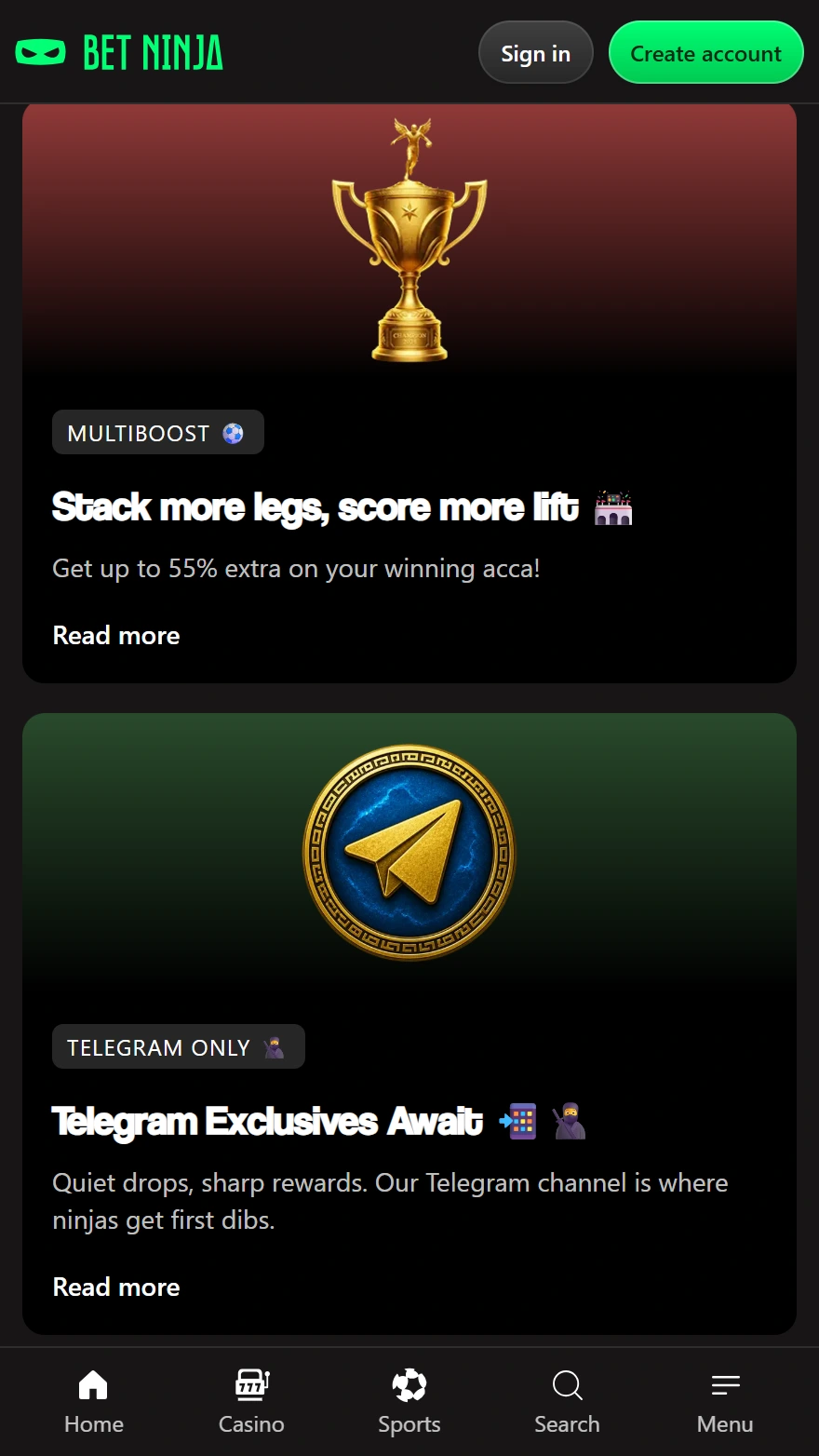 BetNinja sports betting bonuses