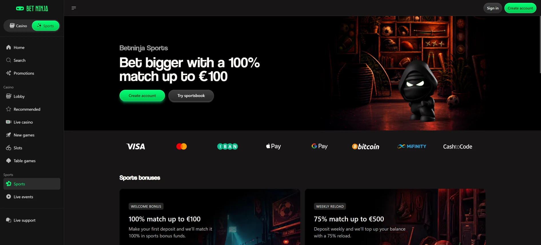BetNinja sportsbook
