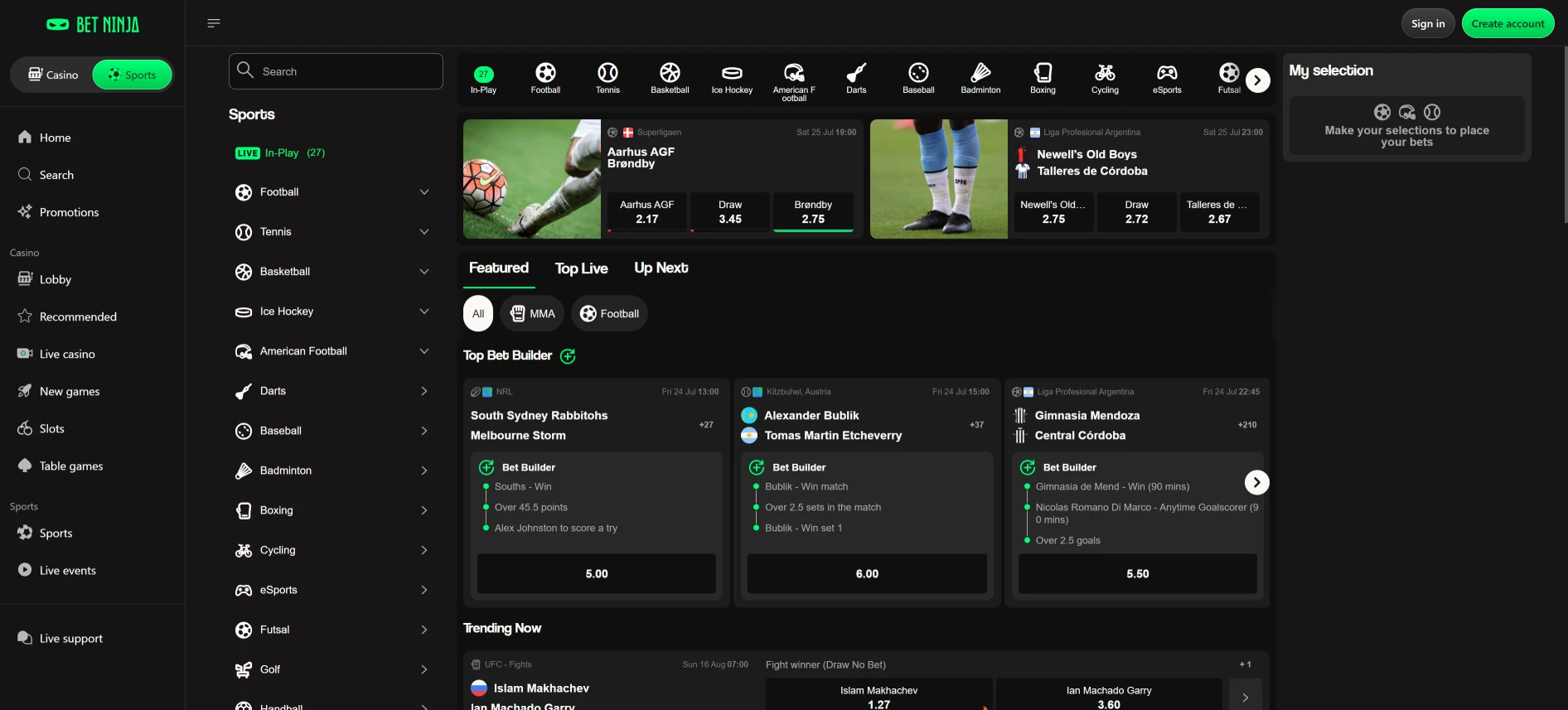 BetNinja sports betting