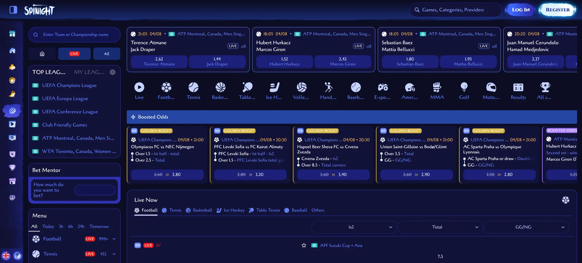 Spinight ставки на спорт