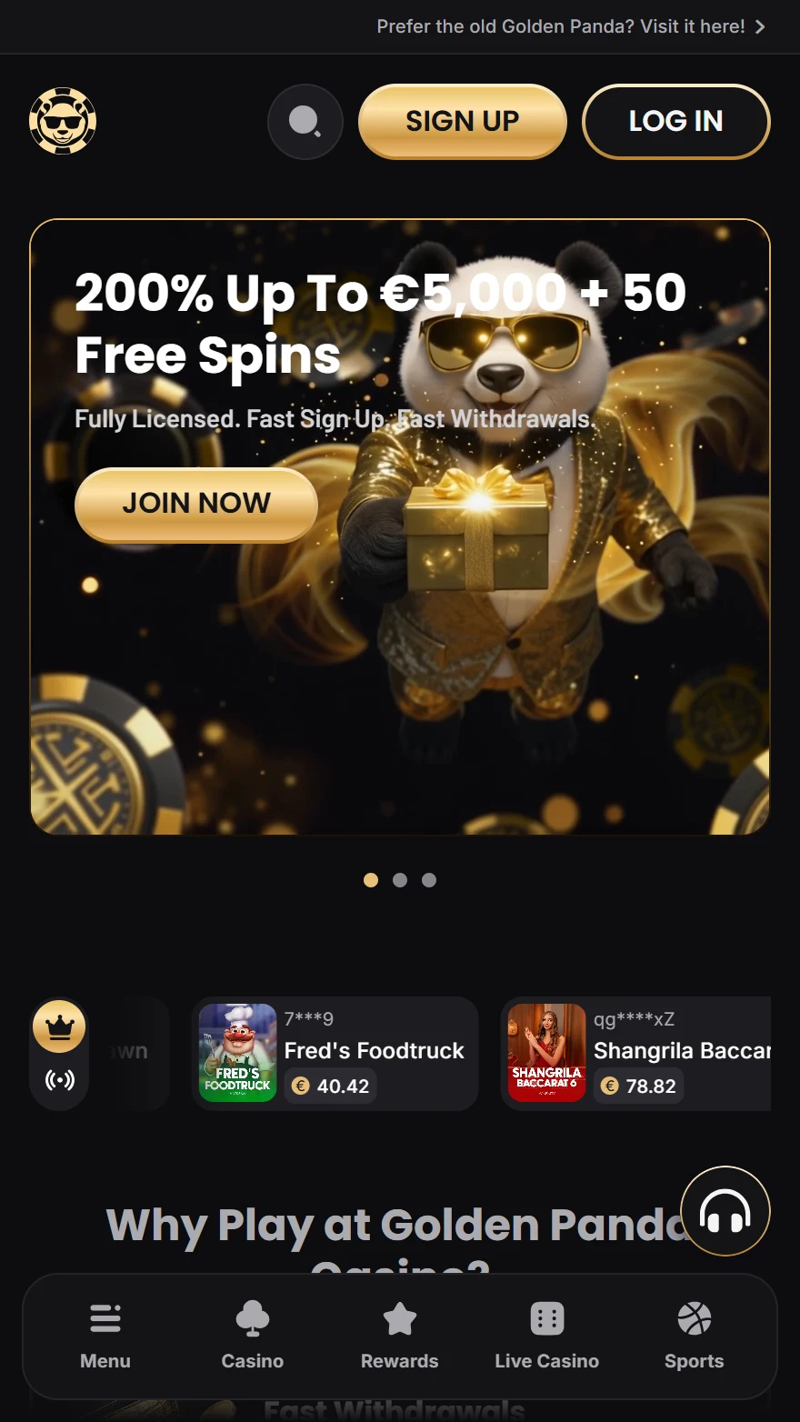 Golden Panda homepage
