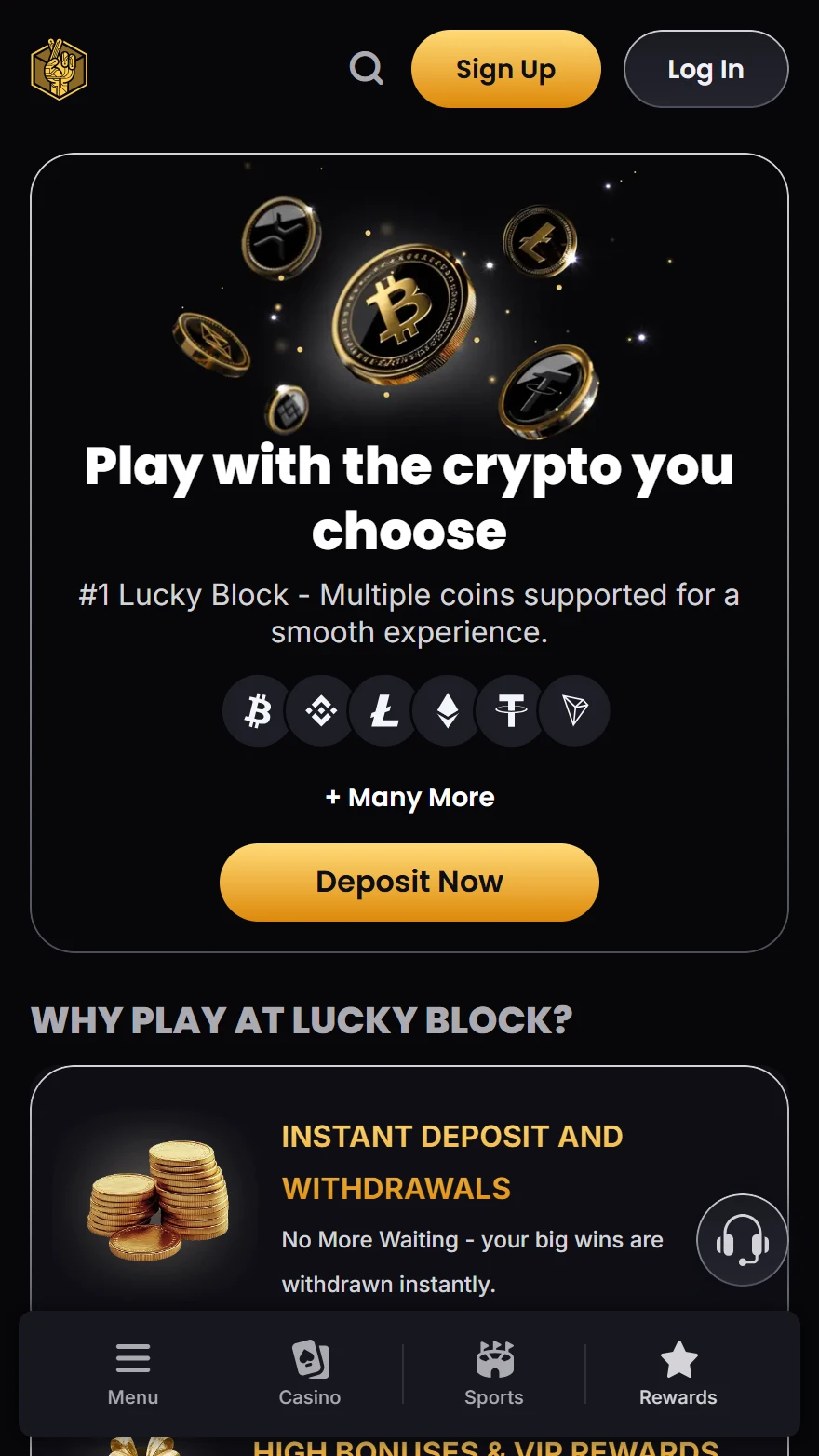 Lucky Block homepage