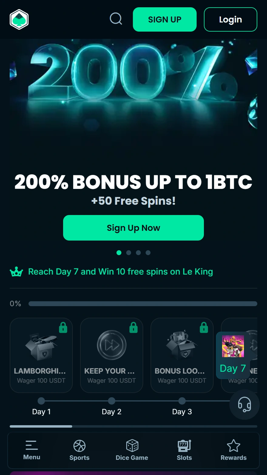 MegaDice homepage