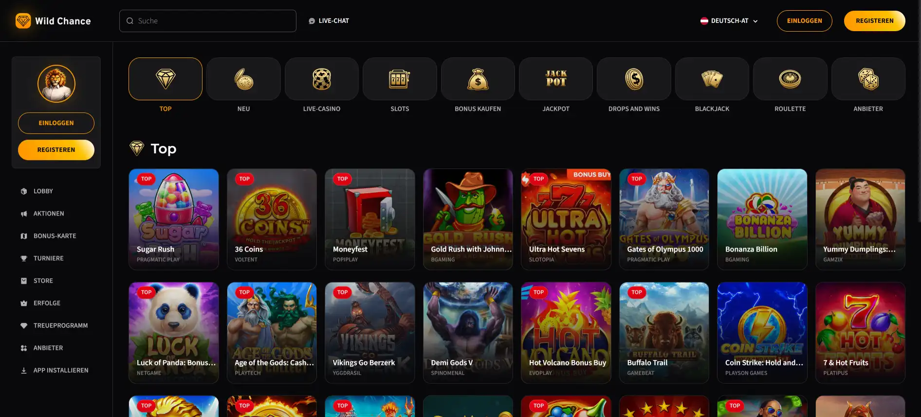 Wild Chance Casino-Spiele