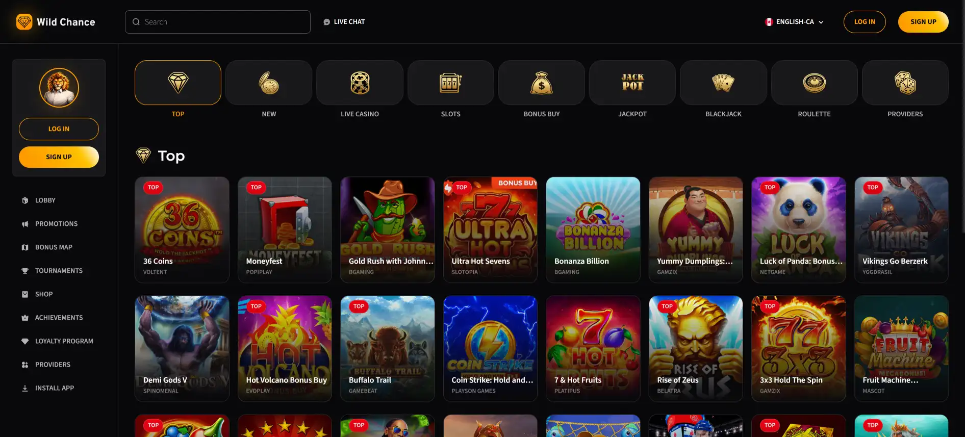 Wild Chance Casino games