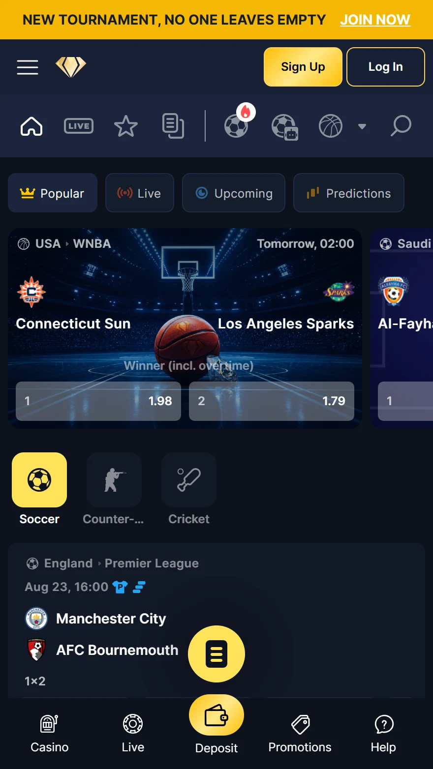 Jawhara Bet sports betting page