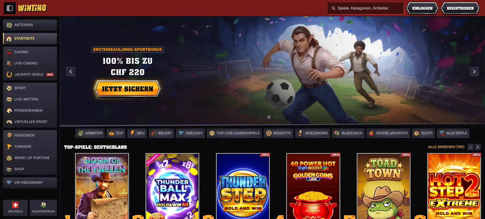 Wintino Sportwetten Schweiz