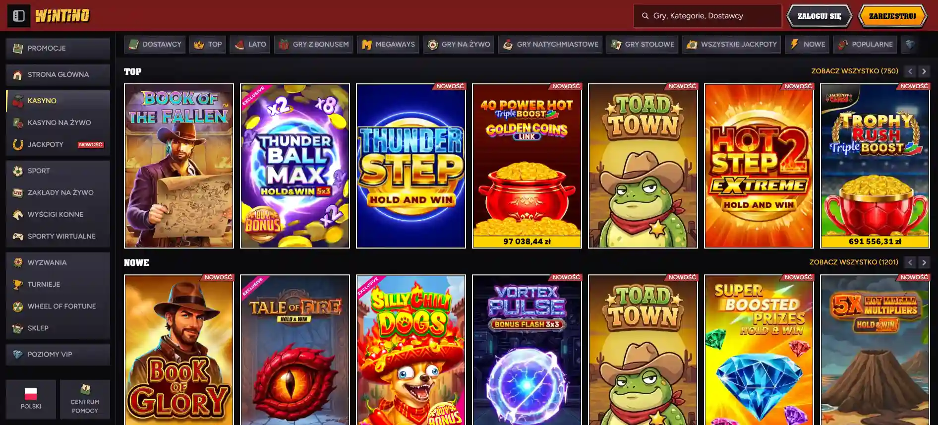 Игры казино Wintino