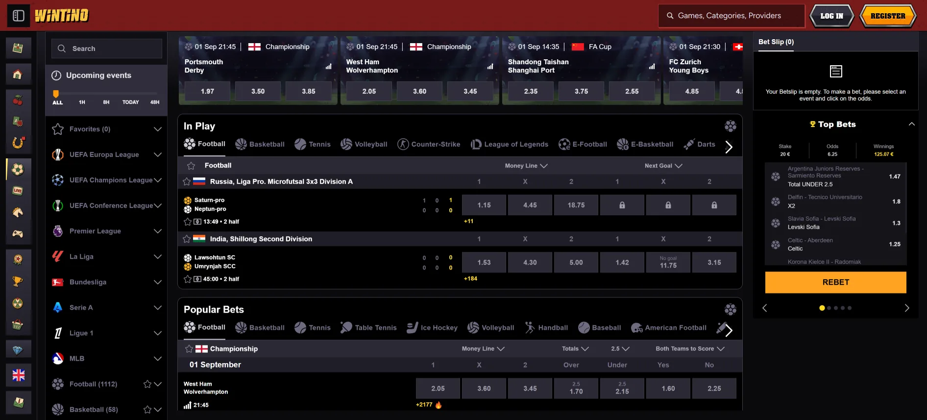 Wintino sports betting