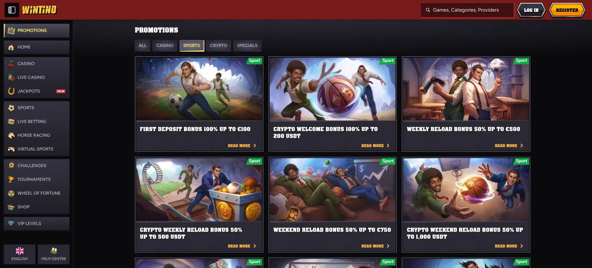 Wintino bonuses