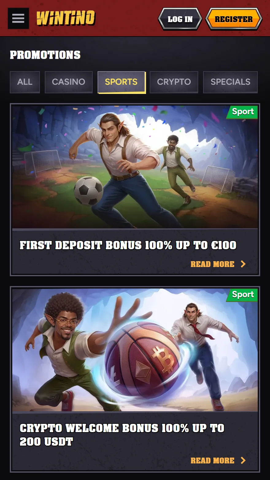 Wintino sports betting bonuses