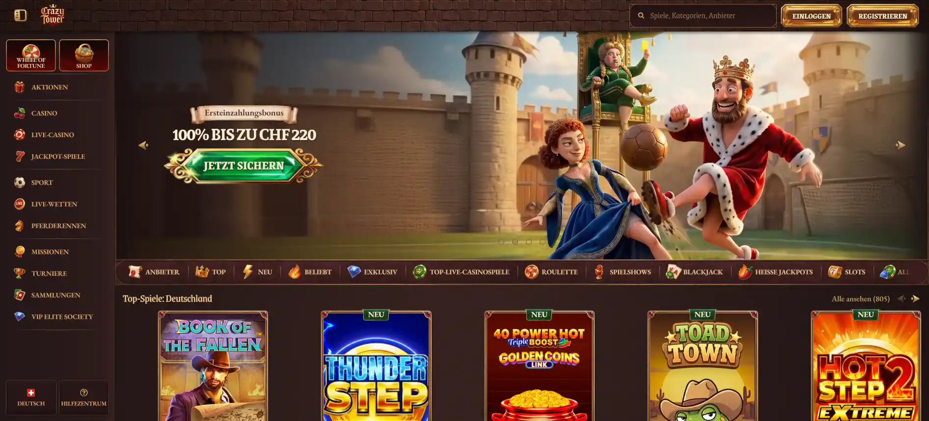 Crazy Tower Sportwetten Schweiz