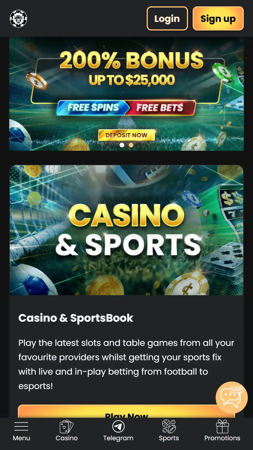 WSM Casino homepage