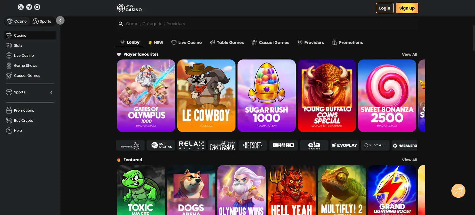 WSM Casino games